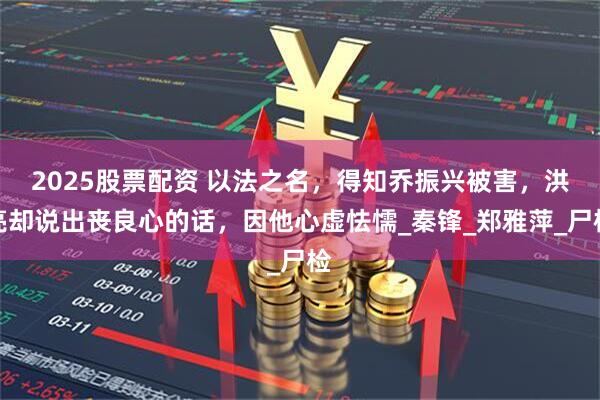 2025股票配资 以法之名，得知乔振兴被害，洪亮却说出丧良心的话，因他心虚怯懦_秦锋_郑雅萍_尸检